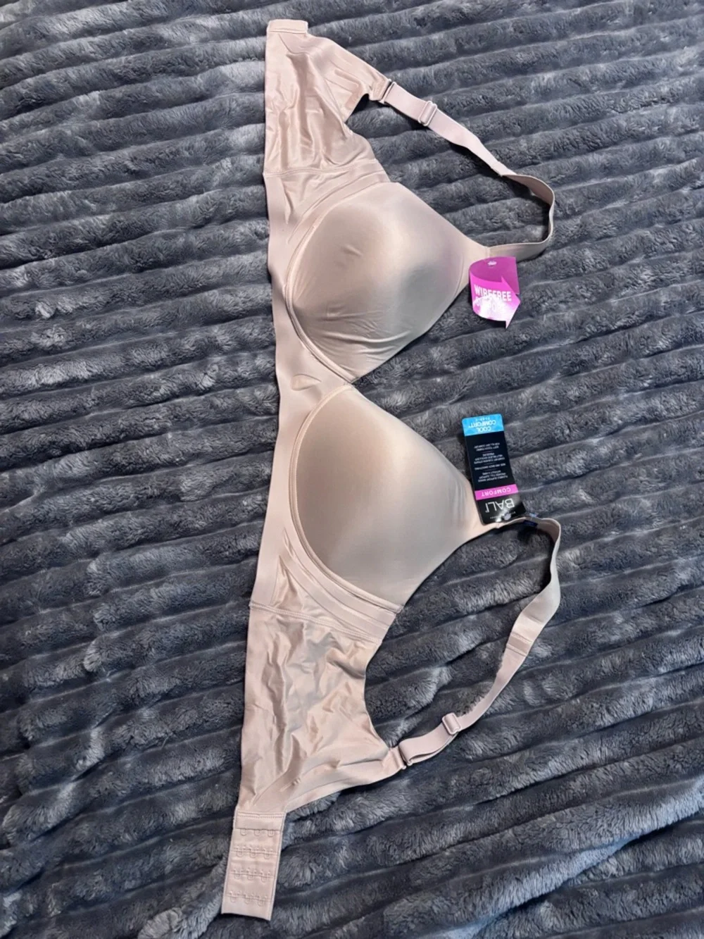 NWT Bali Comfort Seamless Nude T-Shirt Bra - Light Beige Size XL- see size chart - Picture 7 of 14